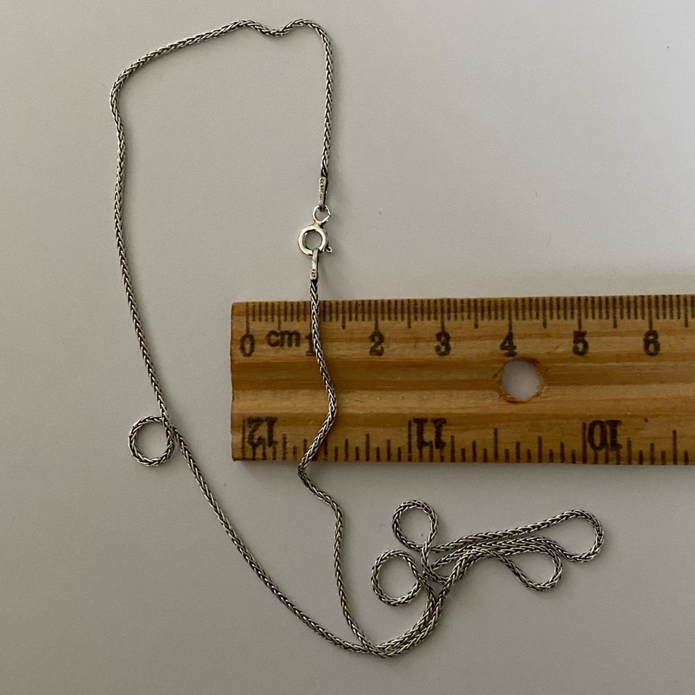 17.5” 1mm 925 silver wheat chain necklace 17.5 inches Unisex
